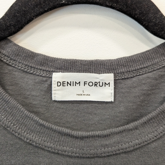 Denim Forum Gray Vintage Crop Tee - Picture 3 of 4